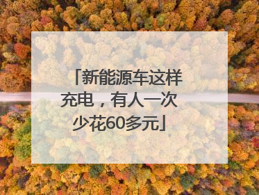 新能源车这样充电，有人一次少花60多元