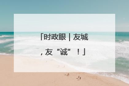 时政眼｜友城，友“诚”！