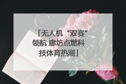 无人机“双赛”领航 廊坊点燃科技体育热潮