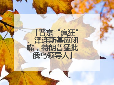 普京“疯狂”、泽连斯基应闭嘴，特朗普猛批俄乌领导人
