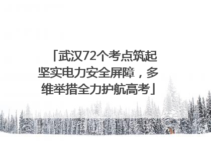 武汉72个考点筑起坚实电力安全屏障，多维举措全力护航高考