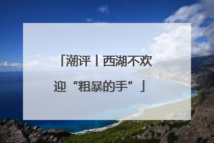 潮评丨西湖不欢迎“粗暴的手”
