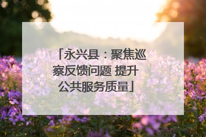 永兴县：聚焦巡察反馈问题 提升公共服务质量