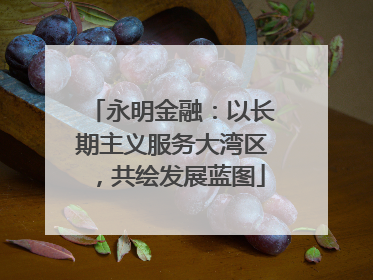 永明金融：以长期主义服务大湾区，共绘发展蓝图