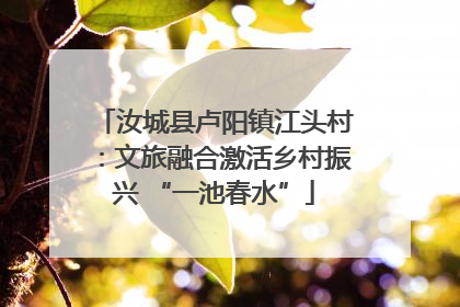 汝城县卢阳镇江头村：文旅融合激活乡村振兴 “一池春水”
