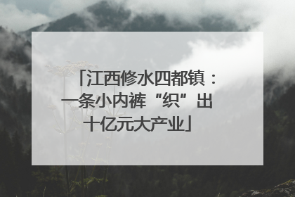 江西修水四都镇：一条小内裤“织”出十亿元大产业
