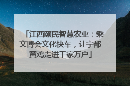 江西颐民智慧农业：乘文博会文化快车，让宁都黄鸡走进千家万户