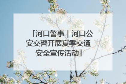 河口警事｜河口公安交警开展夏季交通安全宣传活动