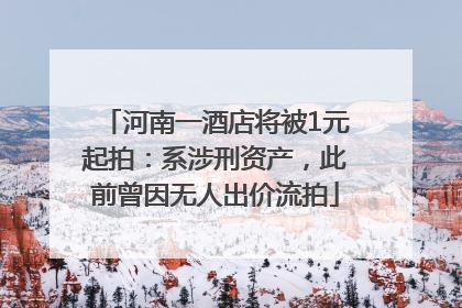 河南一酒店将被1元起拍：系涉刑资产，此前曾因无人出价流拍