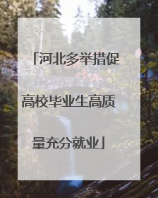 河北多举措促高校毕业生高质量充分就业