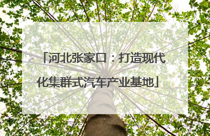 河北张家口：打造现代化集群式汽车产业基地
