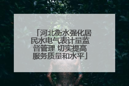 河北衡水强化居民水电气表计量监督管理 切实提高服务质量和水平