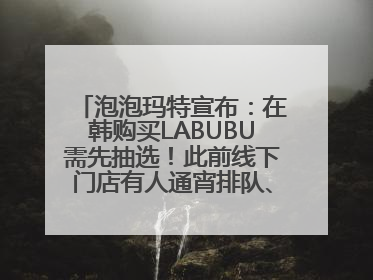 泡泡玛特宣布：在韩购买LABUBU需先抽选！此前线下门店有人通宵排队、吵架动手