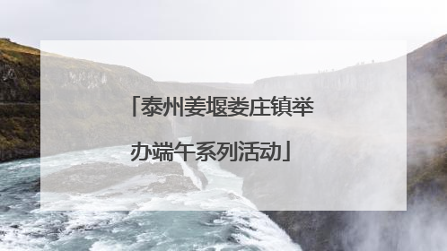 泰州姜堰娄庄镇举办端午系列活动