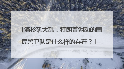 洛杉矶大乱，特朗普调动的国民警卫队是什么样的存在？