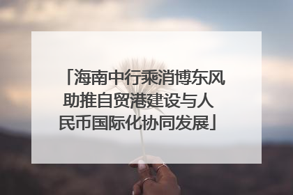 海南中行乘消博东风 助推自贸港建设与人民币国际化协同发展