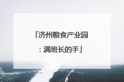 济州粮食产业园：满班长的手