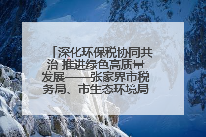 深化环保税协同共治 推进绿色高质量发展——张家界市税务局、市生态环境局签署合作备忘录