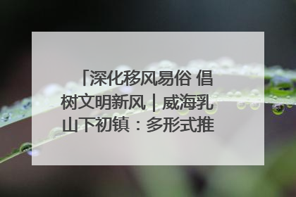 深化移风易俗 倡树文明新风｜威海乳山下初镇：多形式推进移风易俗 共筑文明和谐新风尚
