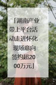 湖南产业带上平台活动走进怀化 现场意向签约超2000万元