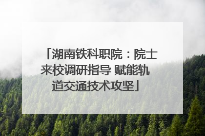 湖南铁科职院：院士来校调研指导 赋能轨道交通技术攻坚