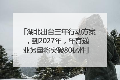 湖北出台三年行动方案，到2027年，年寄递业务量将突破80亿件