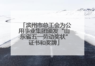 滨州市总工会为公用事业集团颁发“山东省五一劳动奖状”证书和奖牌