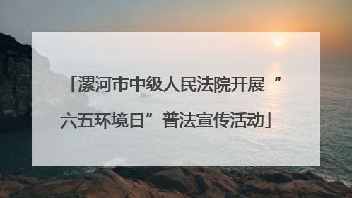 漯河市中级人民法院开展“六五环境日”普法宣传活动