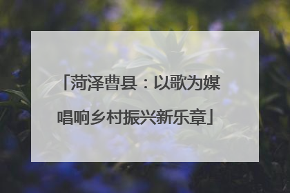 菏泽曹县：以歌为媒 唱响乡村振兴新乐章