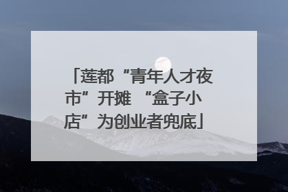 莲都“青年人才夜市”开摊 “盒子小店”为创业者兜底