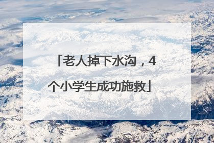 老人掉下水沟，4个小学生成功施救