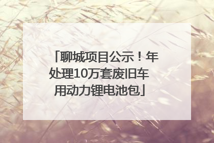 聊城项目公示！年处理10万套废旧车用动力锂电池包