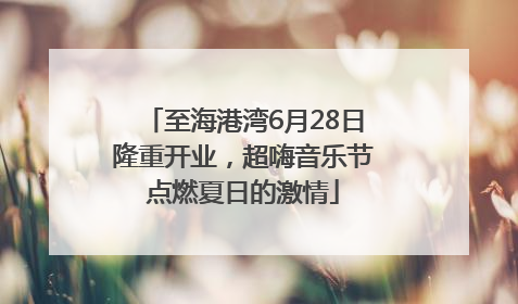 至海港湾6月28日隆重开业，超嗨音乐节点燃夏日的激情