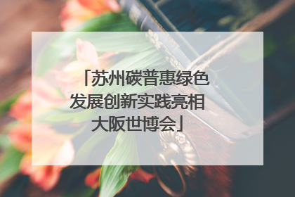 苏州碳普惠绿色发展创新实践亮相大阪世博会