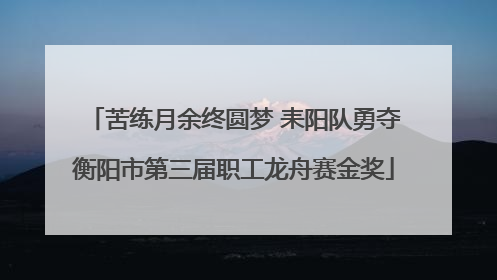 苦练月余终圆梦 耒阳队勇夺衡阳市第三届职工龙舟赛金奖