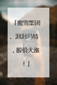 蜜雪集团、泡泡玛特，股价大涨！
