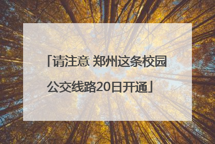 请注意 郑州这条校园公交线路20日开通