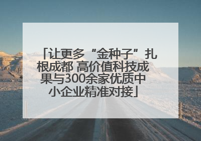 让更多“金种子”扎根成都 高价值科技成果与300余家优质中小企业精准对接