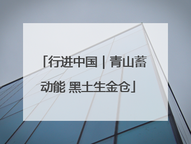 行进中国｜青山蓄动能 黑土生金仓
