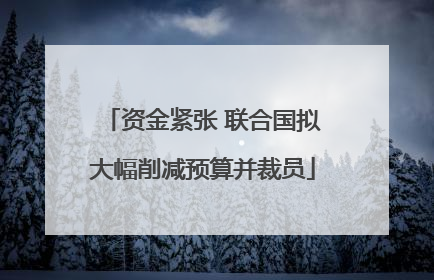 资金紧张 联合国拟大幅削减预算并裁员