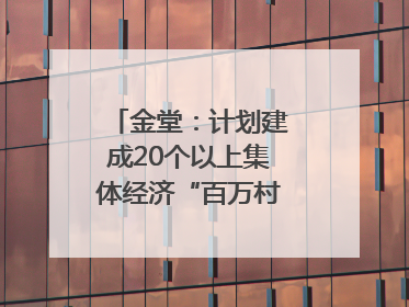 金堂：计划建成20个以上集体经济“百万村”｜成都县市新城高质量发展