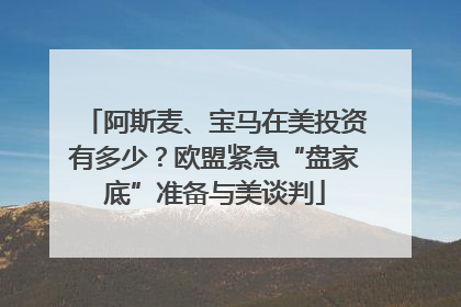 阿斯麦、宝马在美投资有多少？欧盟紧急“盘家底”准备与美谈判