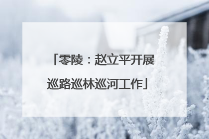 零陵：赵立平开展巡路巡林巡河工作