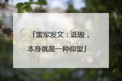雷军发文：诋毁，本身就是一种仰望
