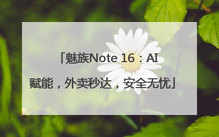 魅族Note 16：AI赋能，外卖秒达，安全无忧