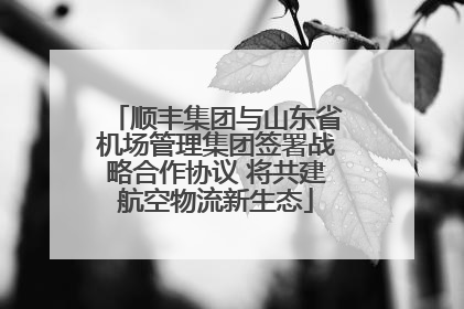 顺丰集团与山东省机场管理集团签署战略合作协议 将共建航空物流新生态