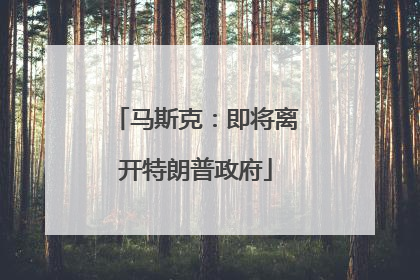 马斯克：即将离开特朗普政府
