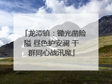 龙潭镇：锄光凿险隘 昼色护安澜 干群同心战汛魔