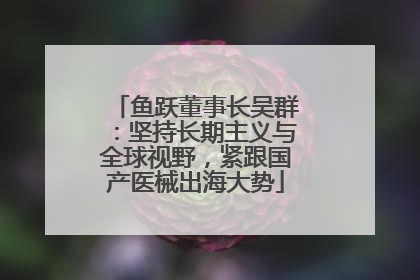 鱼跃董事长吴群：坚持长期主义与全球视野，紧跟国产医械出海大势