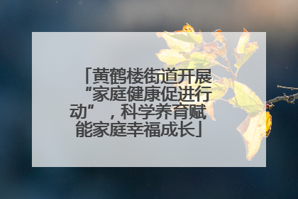 黄鹤楼街道开展“家庭健康促进行动”，科学养育赋能家庭幸福成长